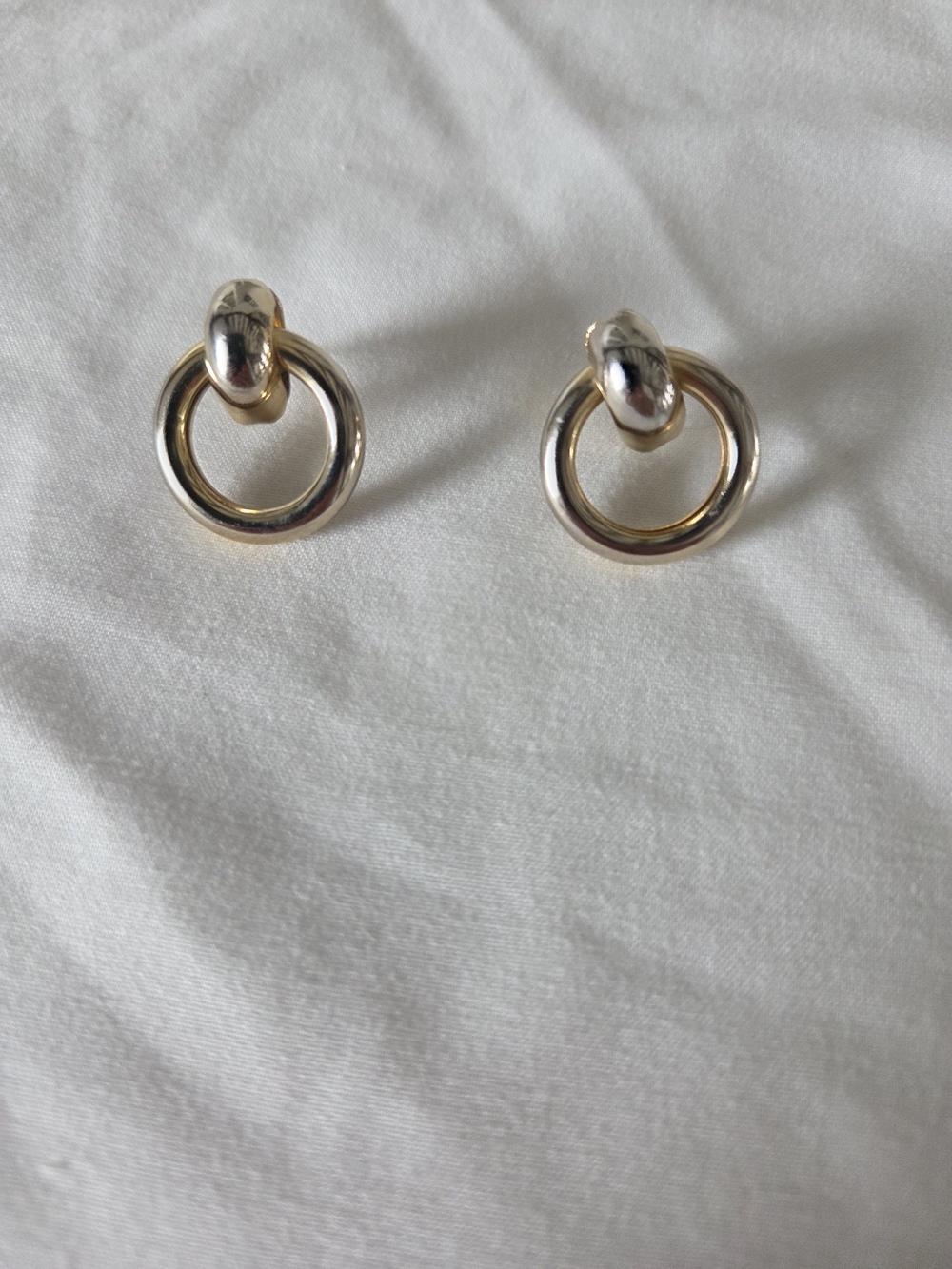 Classic Hoop Drop Earrings - Gold